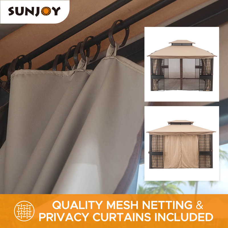 Sunjoy 11 ft. x 13 ft. Gazebos with Planters, Contempo Sunjoy 11 ft. x 13 ft. Gazebos with Planters, Contempo